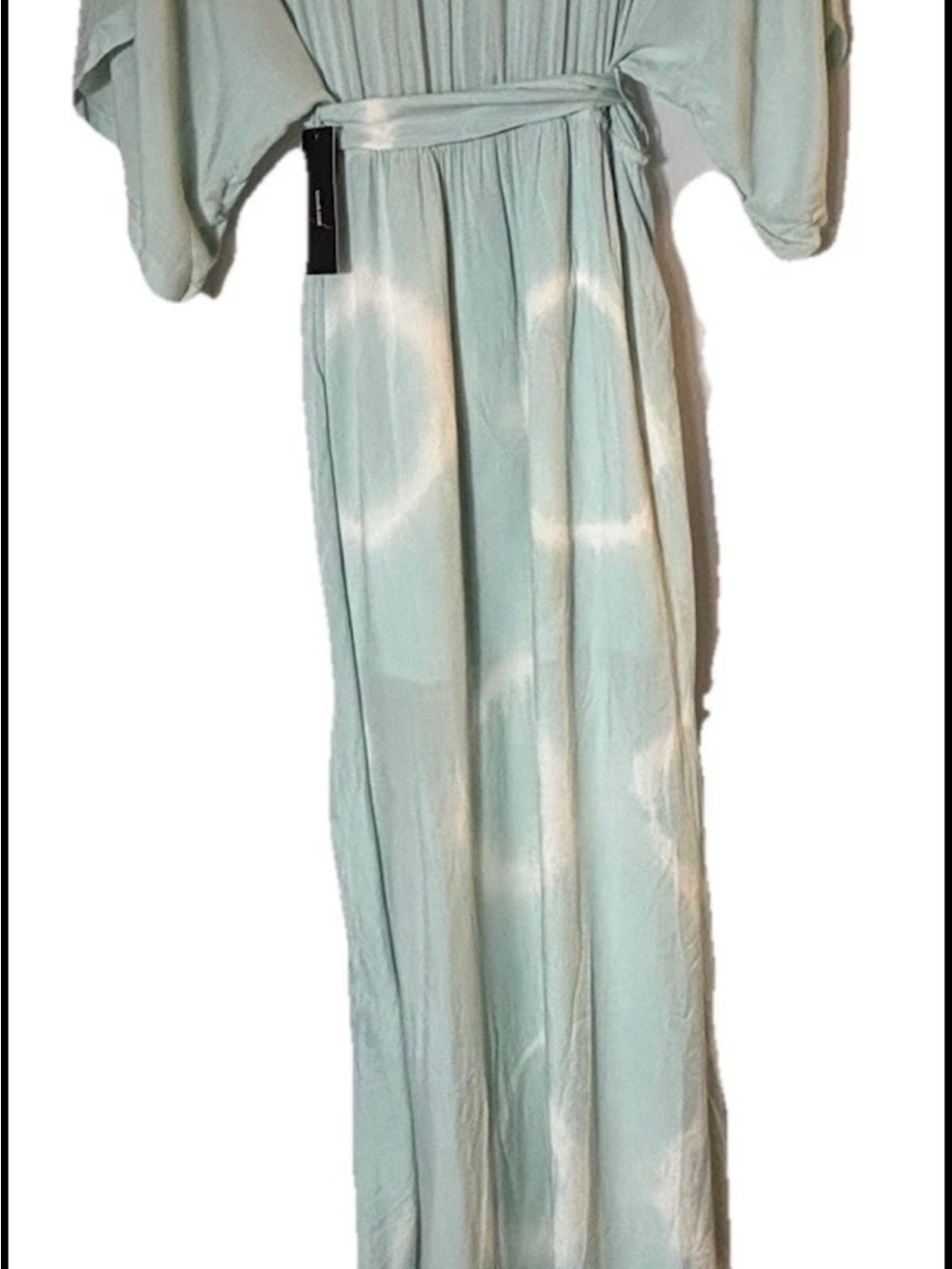 NWT Lulu's Long Live Love Sage Green Tie-Dye Wrap Maxi Dress - XL - Picture 9 of 11